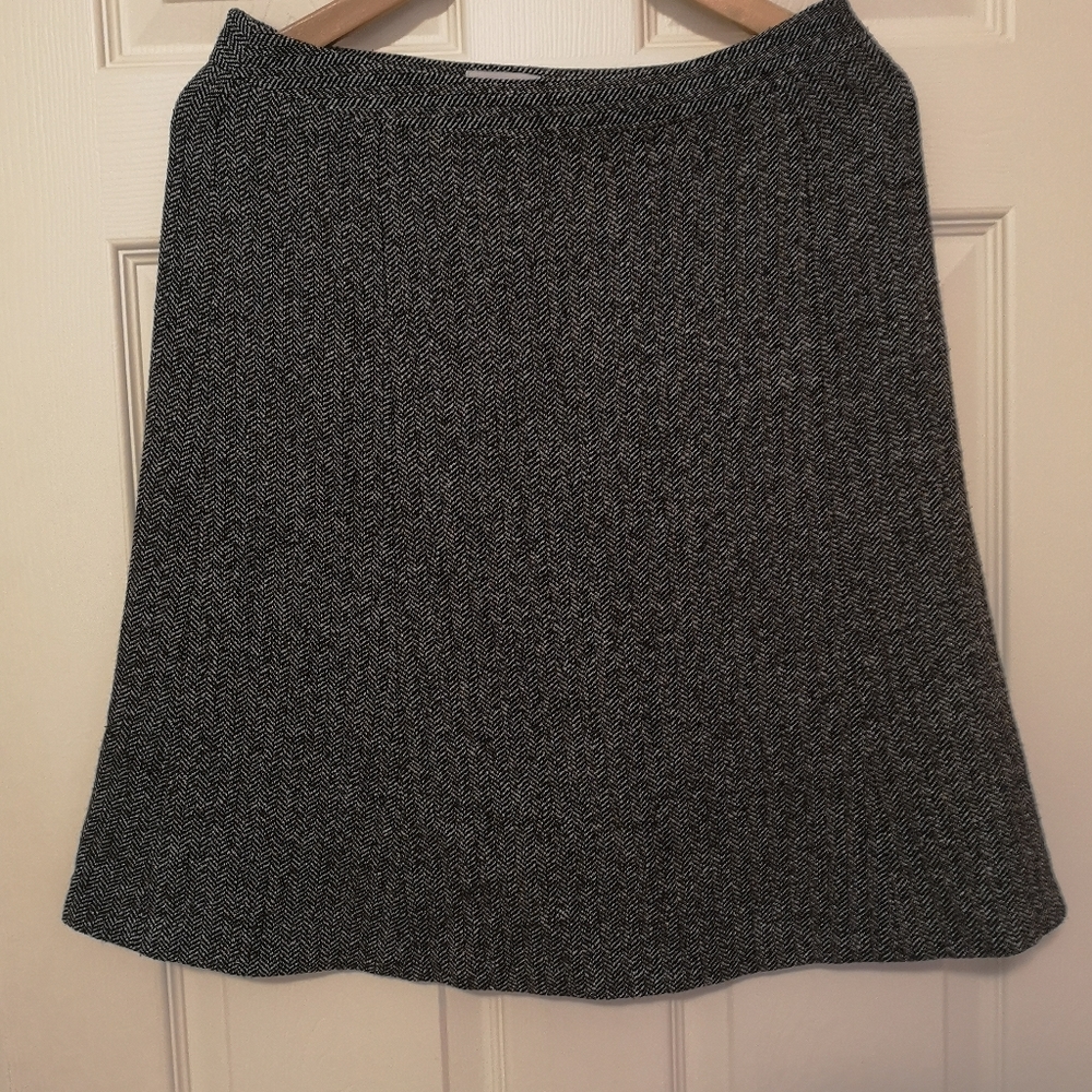 LOFT Silk Blend Herringbone Skirt